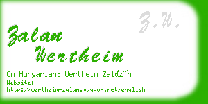 zalan wertheim business card